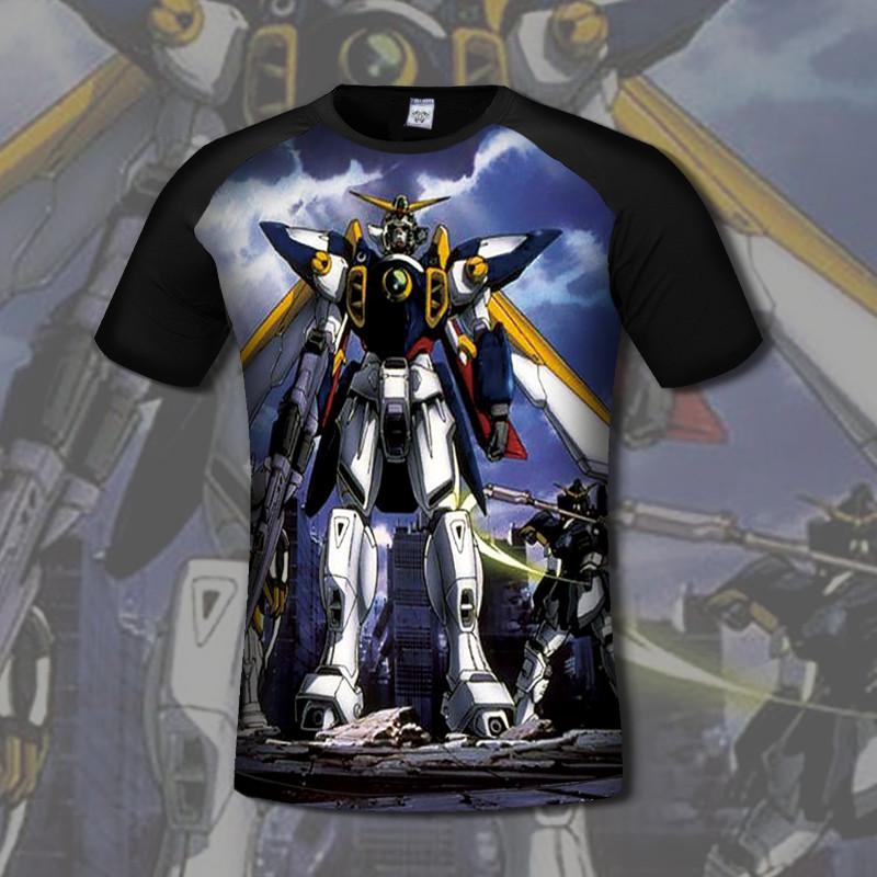 

Men' T-Shirts Anime GUNDAM Cosplay Summer Tops Casual Fashion Full-Color MEN&WOMEN Student Short-Sleeved O-Neck T-shirtMen, Beige