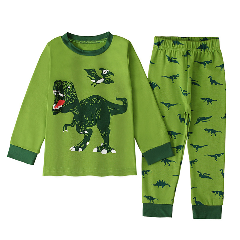 

Kids Designer Clothes Wholesale Underwear Clothings Sets Shirts And Pants With Dinosaur Pattern, As picture