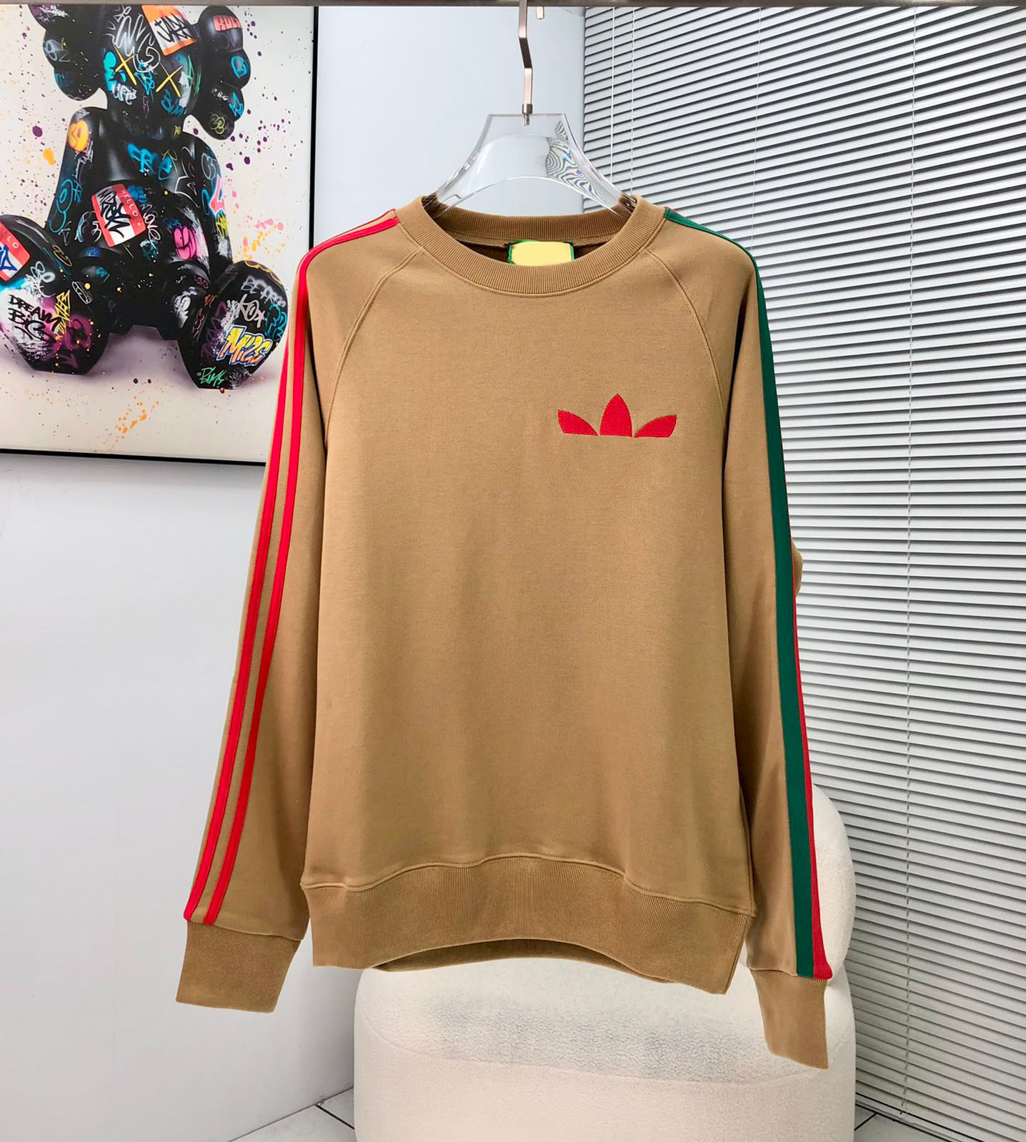

New AOP jacquard letter knitted sweater in autumn / winter 2022acquard knitting machine e Custom jnlarged detail crew neck cotton swt3dw