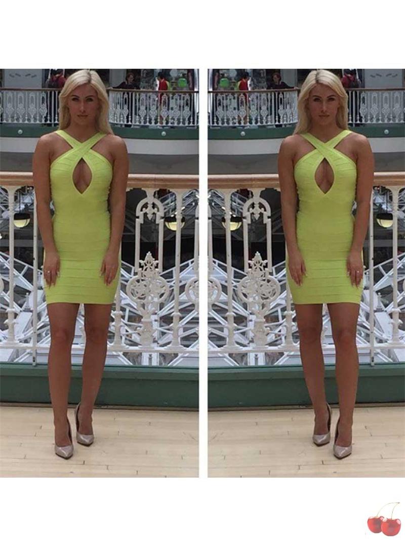 

Casual Dresses Nice Rayon Bandage Spaghetti Strap Dress Above Knee Sexy Bodycon Women Evening Party DressCasual, Blue