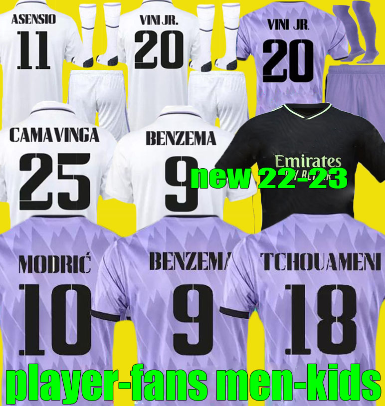 

size 3XXL 4XL BENZEMA soccer jerseys 2022 2023 CAMAVINGA ALABA MODRIC VINI JR football shirt 21 22 23 REAL MADRIDS TCHOUAMENI VINICIUS men kids kits uniform CASEMIRO, 22/23 fans away league