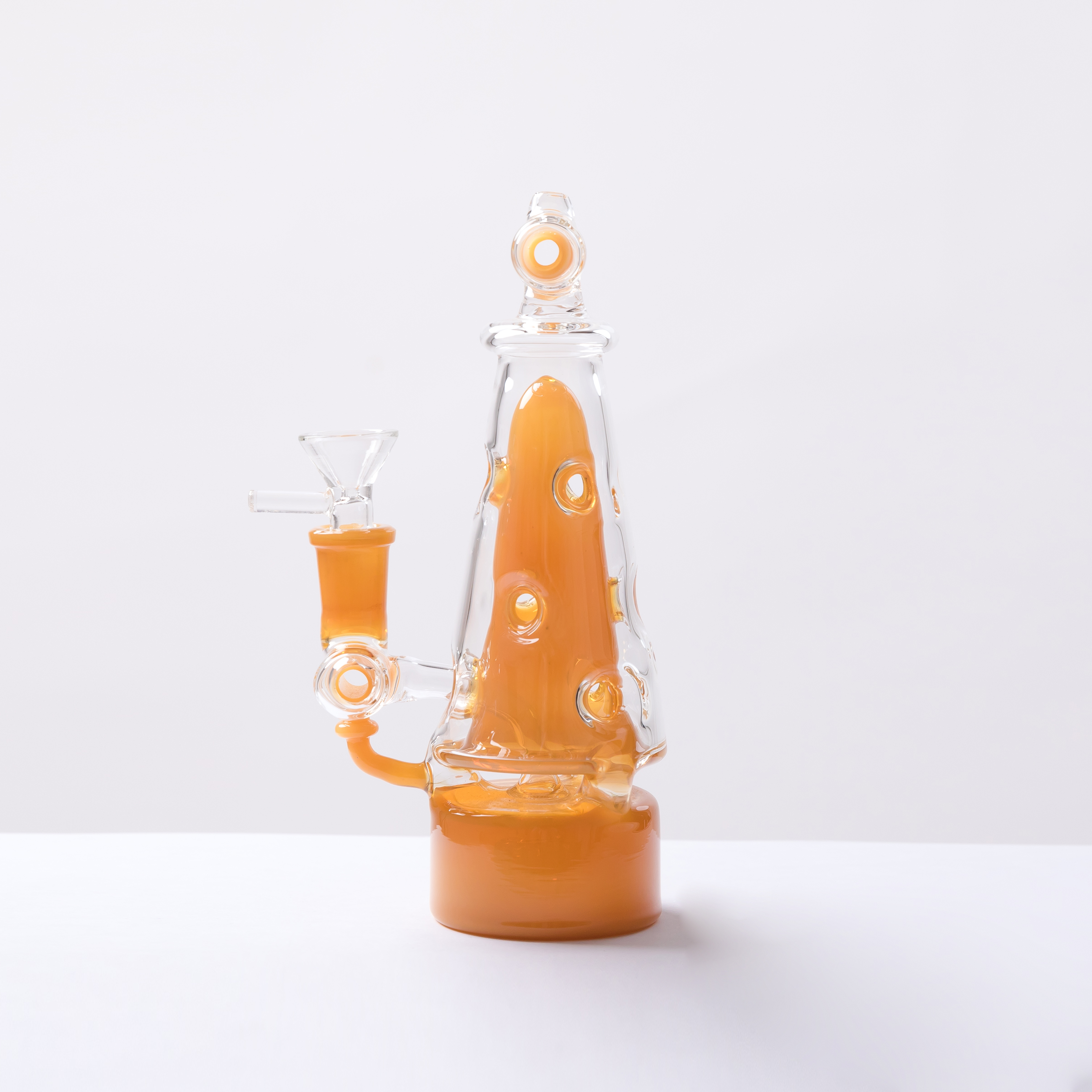 glass bong bongs ash catcher bubbler Smoking Accessories Hookahs Pagoda type porous glass hookah pipe 14mm female intoxicating by full height of the