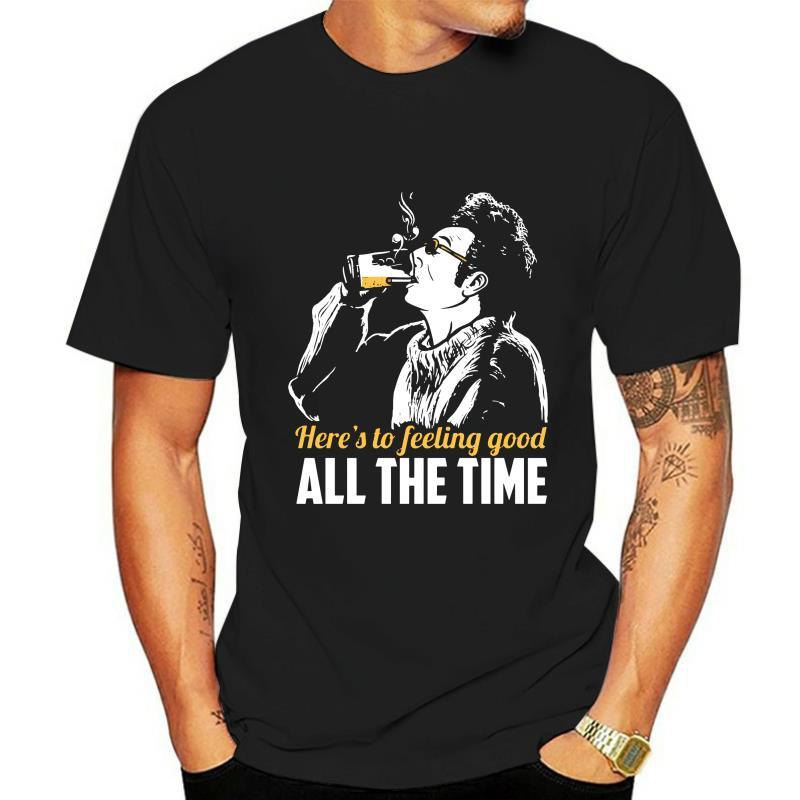 

Men's T-Shirts Heres To Feeling Good All The Time Seinfeld Kramer Mens Black T-Shirt, Men pea green