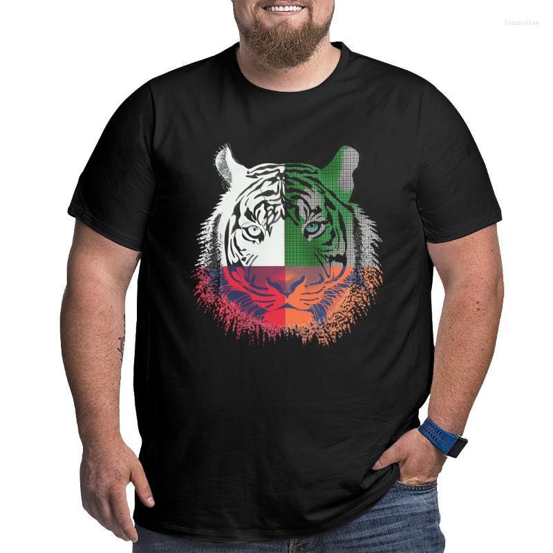 

Men's T-Shirts Awesome Colorful Tiger Round Neck Cotton T Shirts Animal Lover Wildlife Short Sleeve Oversized 4XL 5XL 6XL T-ShirtMen's Bles2, Black
