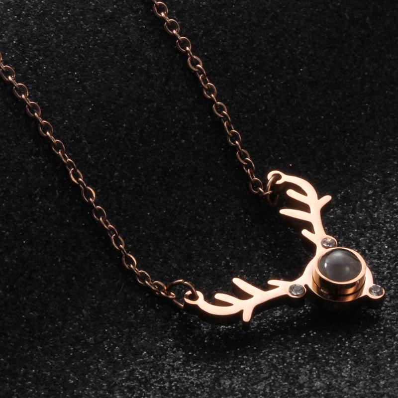 

Chokers Love Letter 100 Language Pendant Necklace Gold Color 316 L Titanium Steel Jewelry Woman Gift Never FadeChokers