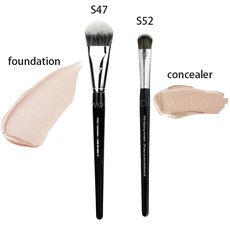 

Pro 47 Foundation Brush Cream Liquid Concealer Buffer Makeup Angled Broom Tools 220610