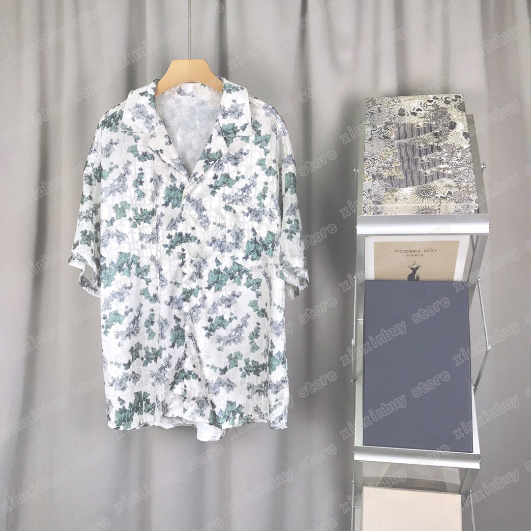 

22ss Men Women Designers t shirt tee Flower Jacquard long sleeve Man Crew Neck paris Fashion Streetwear blue white M-2XL, Multi