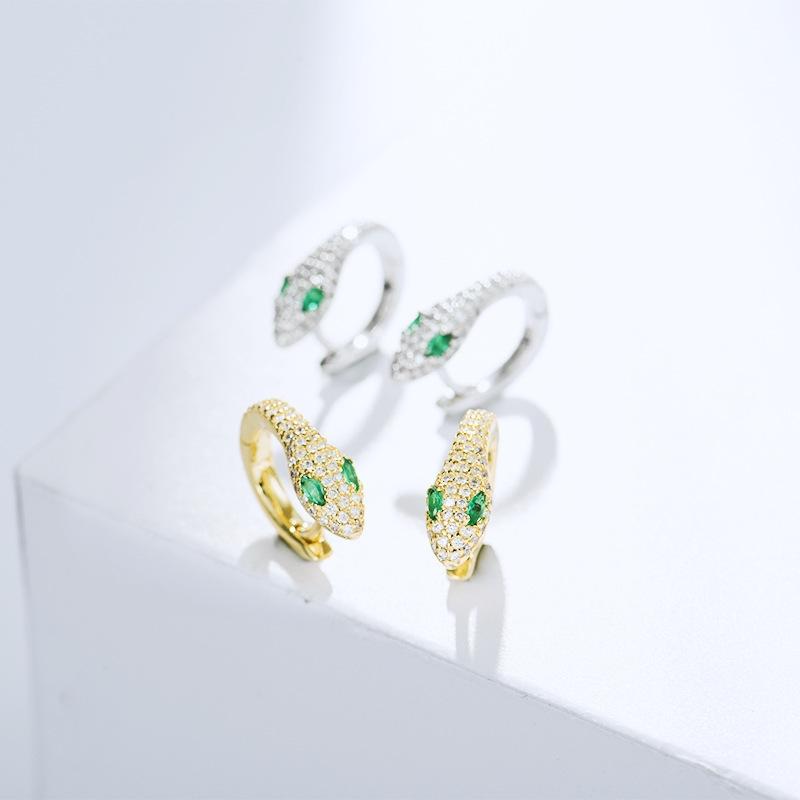 

Stud XM003 Street S Fashion Refined Grace Zircon Snake Earrings Gift Banquet Party Woman Jewelry
