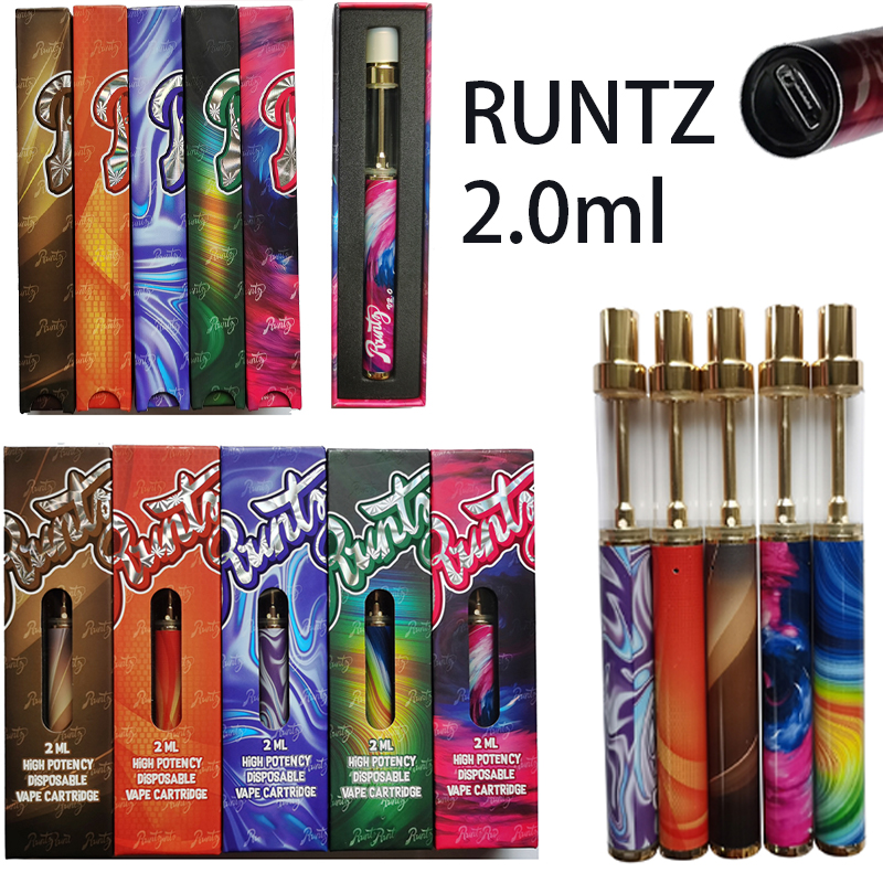 

2.0ml Runtz Disposable Vape Pen E Cigarettes Rechargeable Vaporizer Pens Thick Oil Atomizer Empty Ceramic Coil Pod 400mAh Battery Vapes Device with Box Packaging