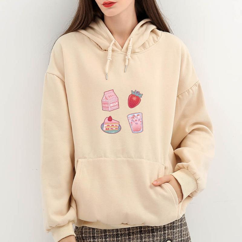 

Women' Hoodies & Sweatshirts Kawaii Cartoon Printed Hoodie Cotton Pullover Sweatshirt Women Clothing Hoody Winter Schoolgirl Streetwear Plu, Burgundy