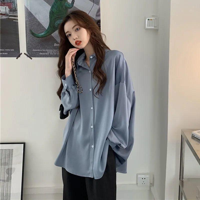 

Women' Blouses & Shirts Blusas Mujer De Moda 2022 Solid Full Sleeve Breasted Chiffon Women Korean Roupas FemininasWomen, 01