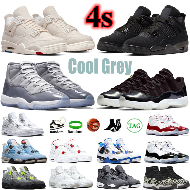 

Brand Shoes Bred 4s Men Basketball Sneakers 4 Black Cat Fire Red thunder Motosports White Oreo 11s Cool Grey University Blue mens trainers, 5 36-47