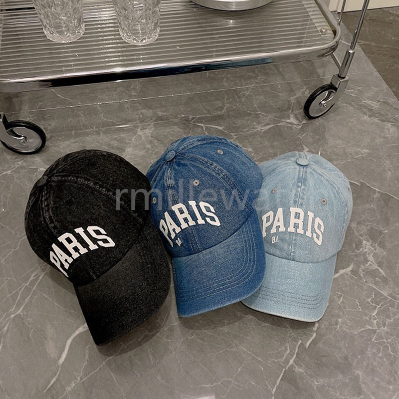

cotton washed letter baseball cap distressed denim designer fashion hat men women couple snapback panama hat, Customize