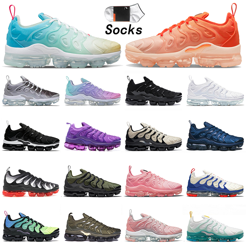 

AAAA Quality TN Plus Tuned Running Shoes Since 1972 Orange Gradients Silver Pastel Light Bone Bubblegum Hyper Royal Dark Russet Mens Women Sports Sneakers Size US 13, D21 silver gradient 40-45