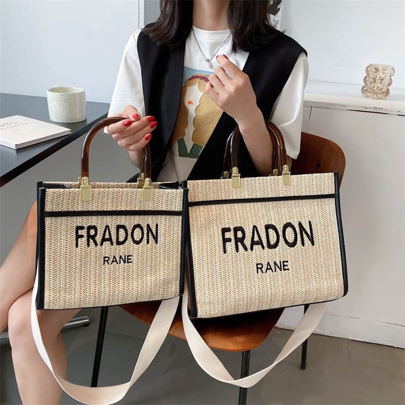 

Bag women's summer printed high-capacity Tote woven portable sling one shoulder bag broadband Messenger, Khaki bag