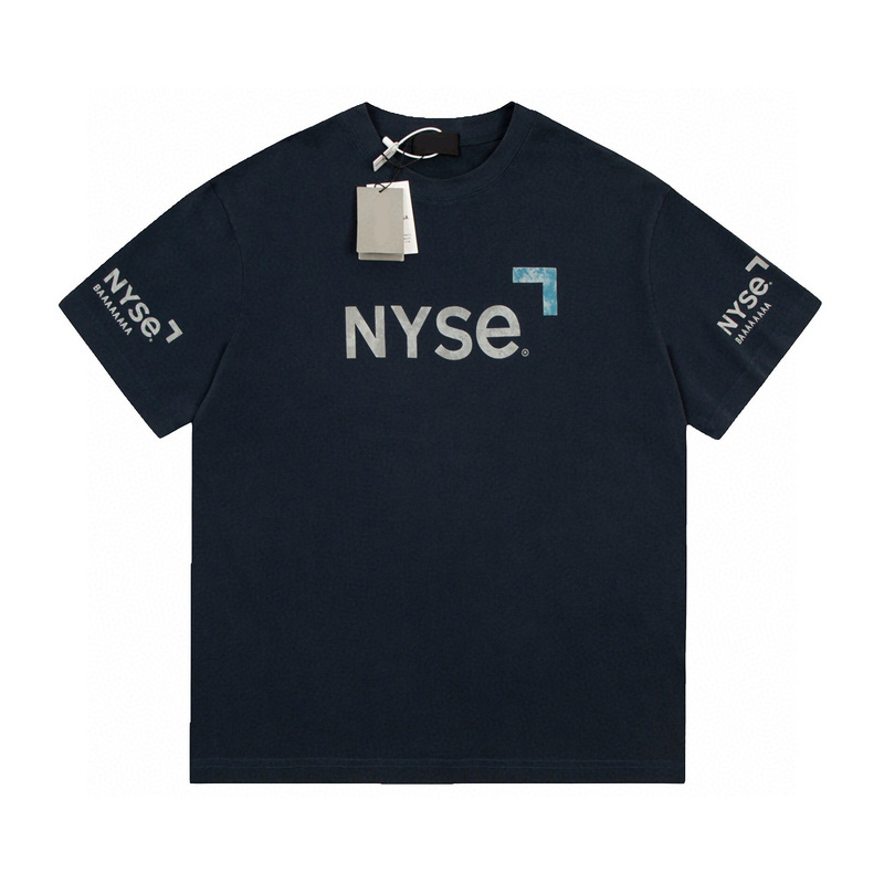 

22ss Summer Europe Paris USA Flag Tee New York Stock Exchange Vintage T shirts Fashion Mens Short Sleeve Women Clothes Casual Cotton Tshirt, Black