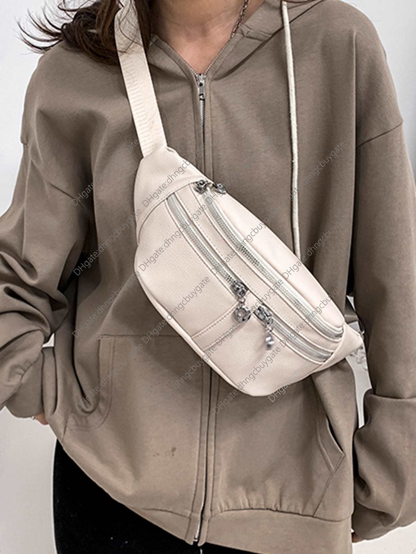 

Bag Pocket Designer Front Design Waist Handbag Leather Luxury Brand Fashion Wallet crossbody bag Handbag Leather, White