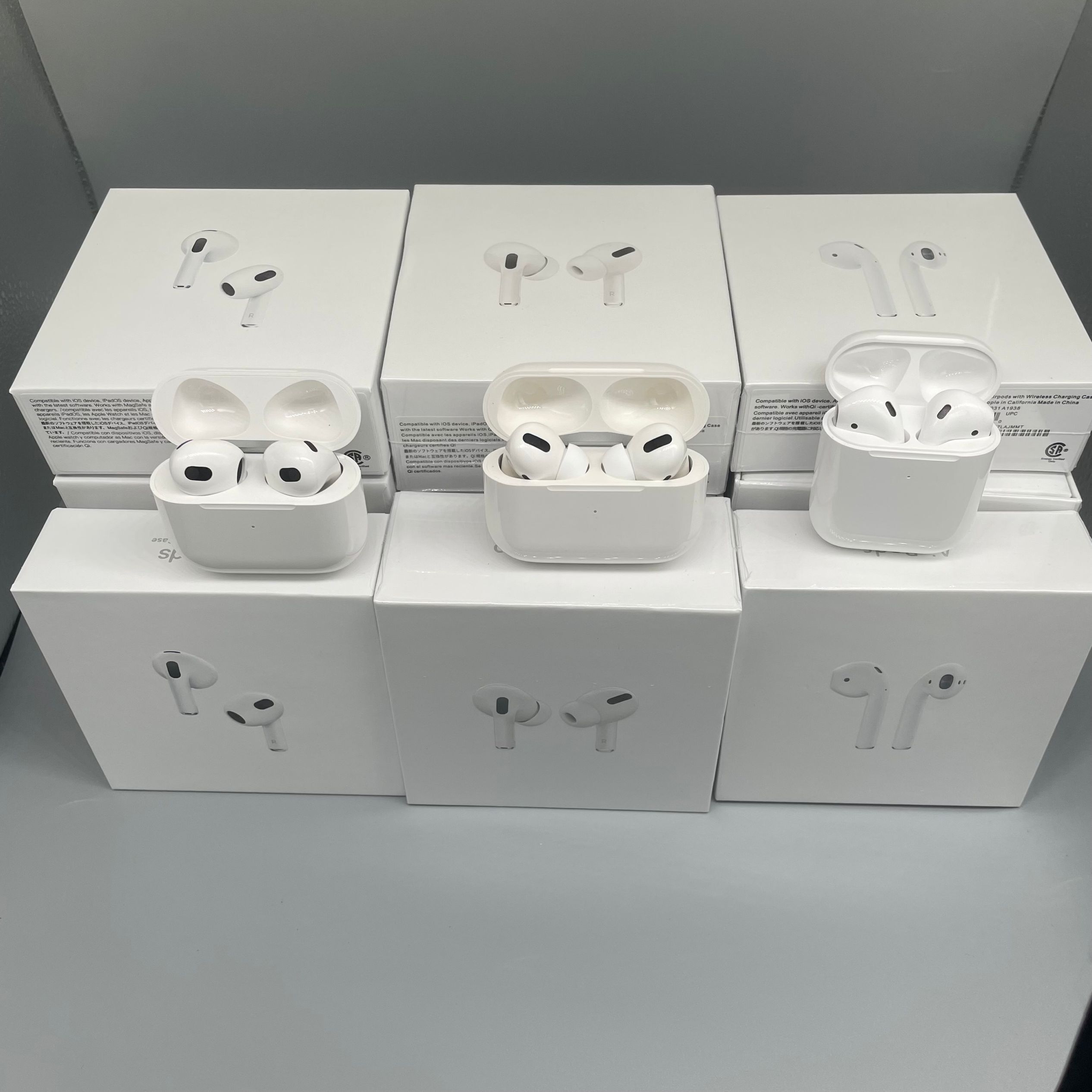 

10cs/lot UPS DHL FEDEX Free For AirPods Pro Air Gen 3 AP3 AP2 H1 Chip Metal Hinge Wireless Charging Bluetooth Headphones pk Pods 2 AP Pro AP2 W1 Earbuds 2nd Generation, White