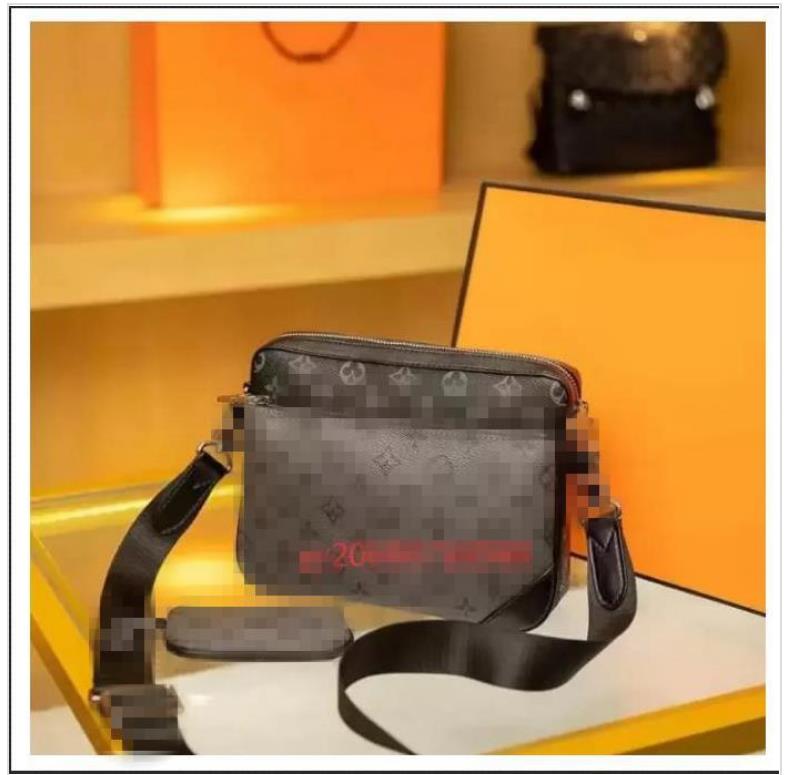 

LVS Louiseity VIUTONITY Louiss Vuttons Handbags Men Leather TRIO Messenger Bags Luxury Shoulder Bag Make up Bag Designer Handbag Tote Man's bag, Brown