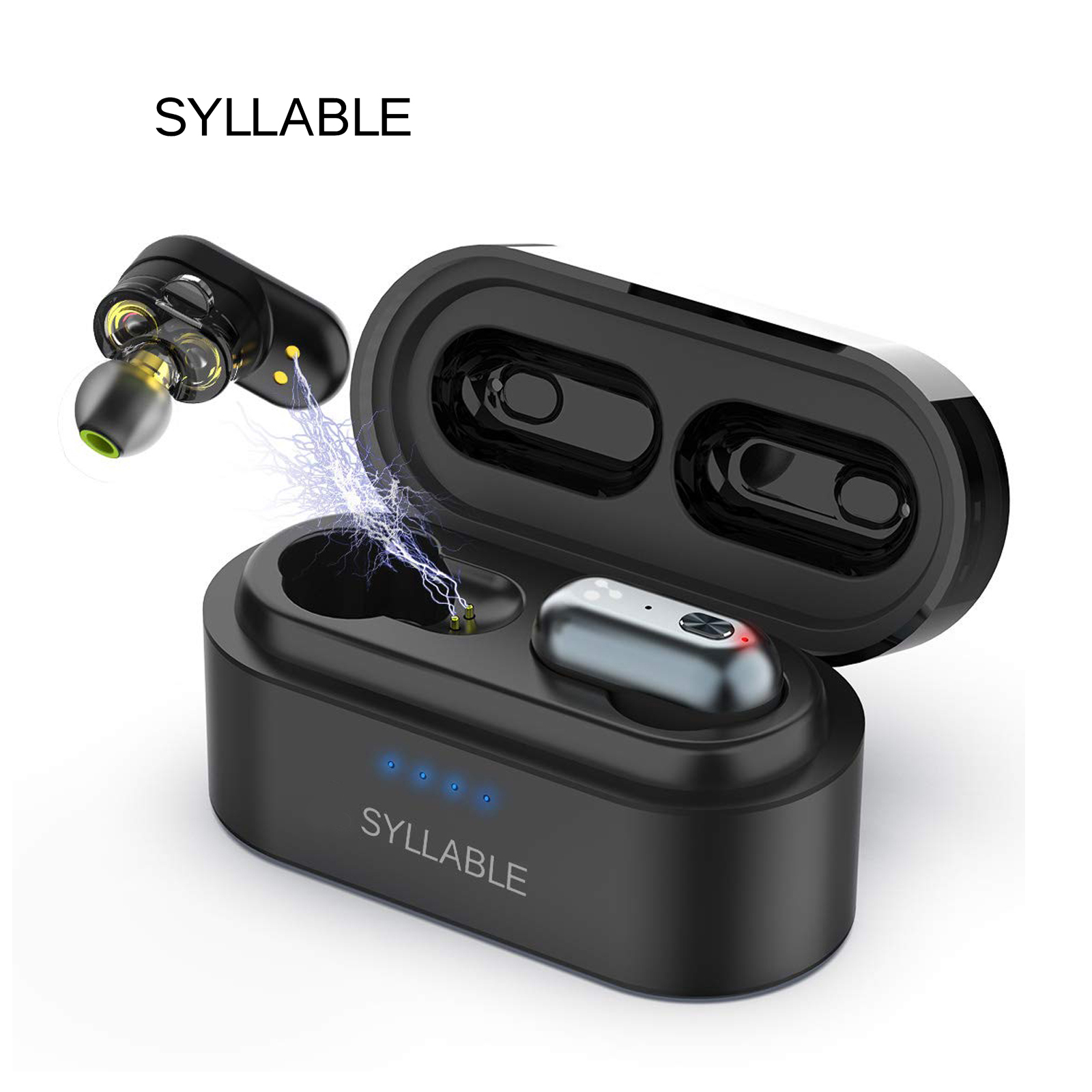 

Original SYLLABLE S101 TWS bass earphones wireless headset noise reduction SYLLABLE Volume control earbuds Bluetooth-compatible, Black