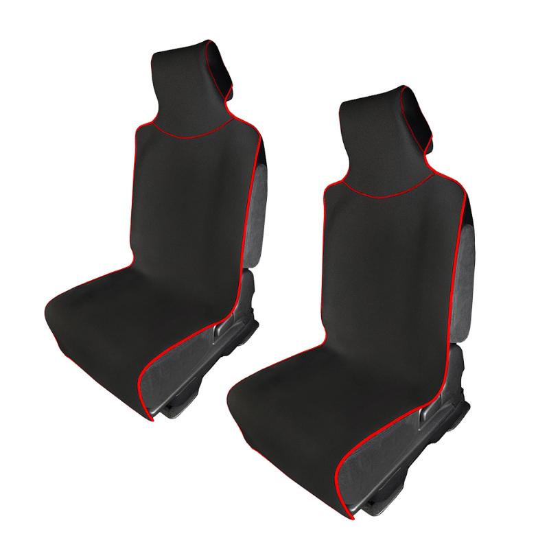 

Car Seat Covers 2PC Cushion Protector Universal Fit For All Types Seats SUVS Waterproof Protection Black/REDCar