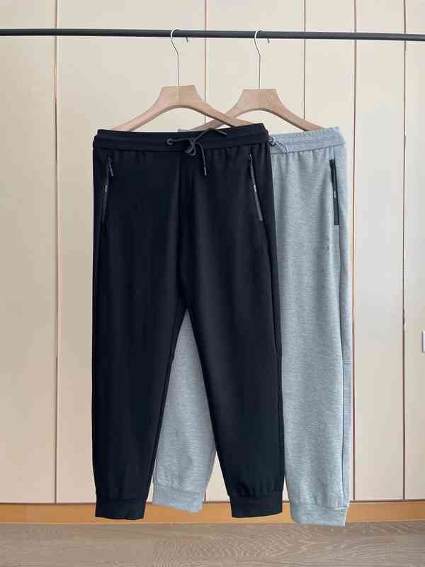 

spring new men's classic side strip sports and leisure versatile straight casual pants, Black