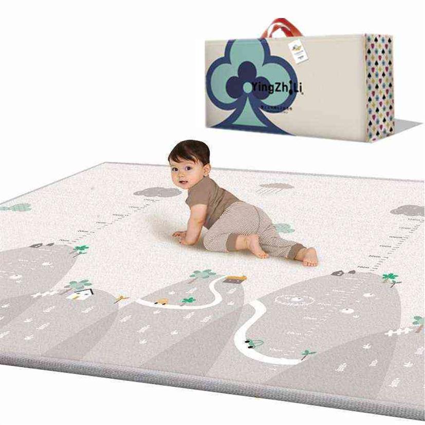 

200x180x1cm Double-sided Kids Rug Foam Carpet Game Playmat Waterproof Baby Play Mat Baby Room Decor Foldable Child Crawling Mat X1225h