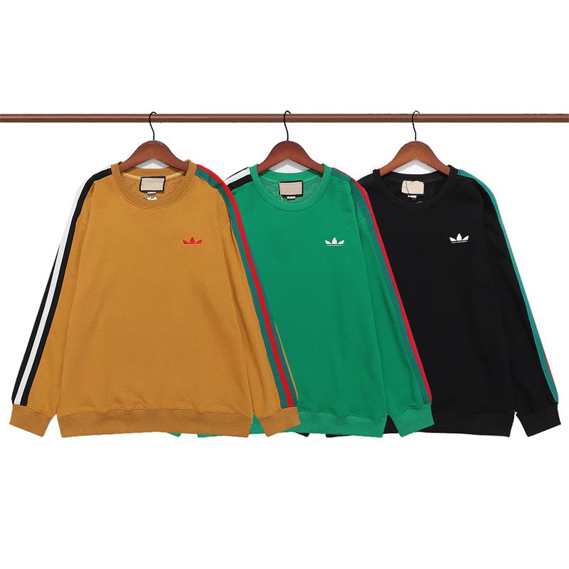 

Men's Plus Size Hoodies & Sweatshirts Clover three bars men's autumn and winter new sports sweater loose fashion trend pullover casual wear Joker clothes, Green