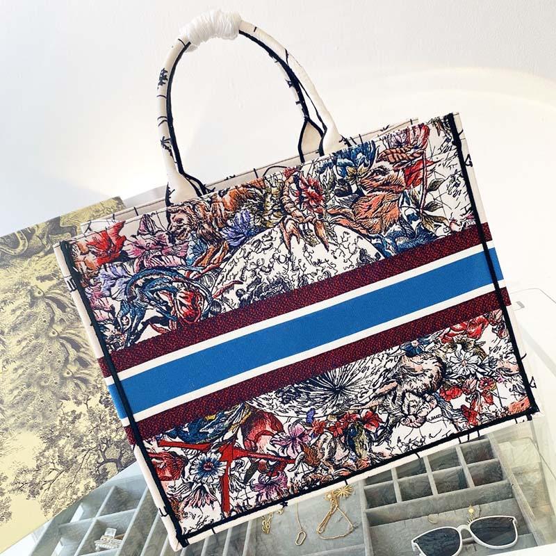 2022 Sacs de créateurs Canvas Shopping Handbag Sac à main classiques Femmes Luxurys Designers Broidered Fashion grande capacité Big Taille 41/35