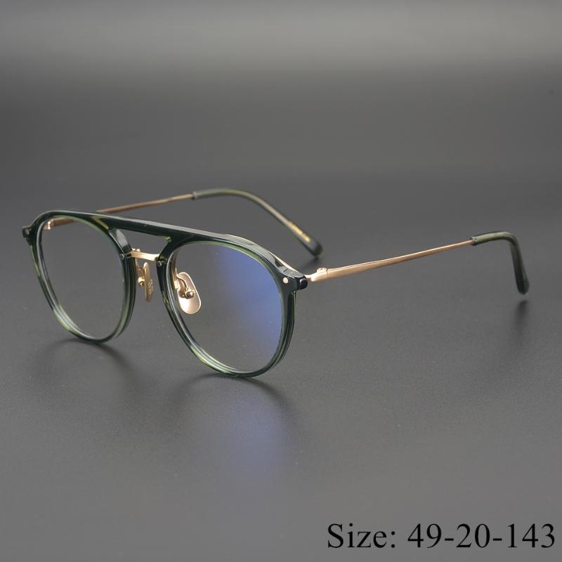 

Fashion Sunglasses Frames Limited Edition Vintage Eyeglass Ultralight Pure Titanium Acetate Frame CLEMAN Double Bridge Style Eyewear Quality