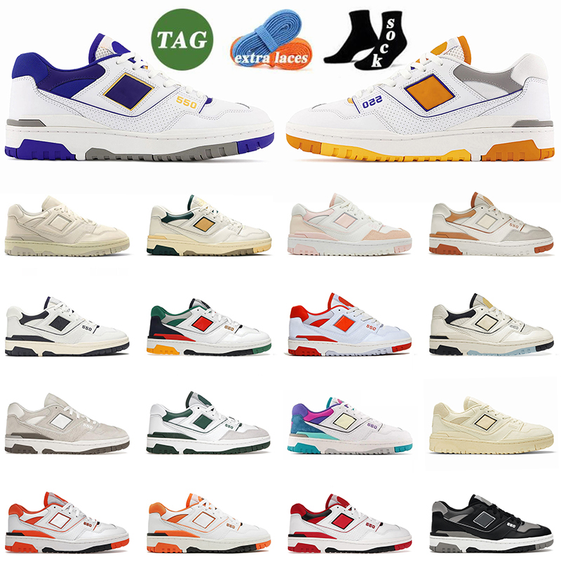 

Authentic Flat NB BB550 B550 Mens Women Fashion Casual Shoes With Socks Rich Paul Au Lait Dore White Grey Pink Green UNC Lakers Pack 550 Luxury OG Sneakers Trainers, D#14 white green 36-45