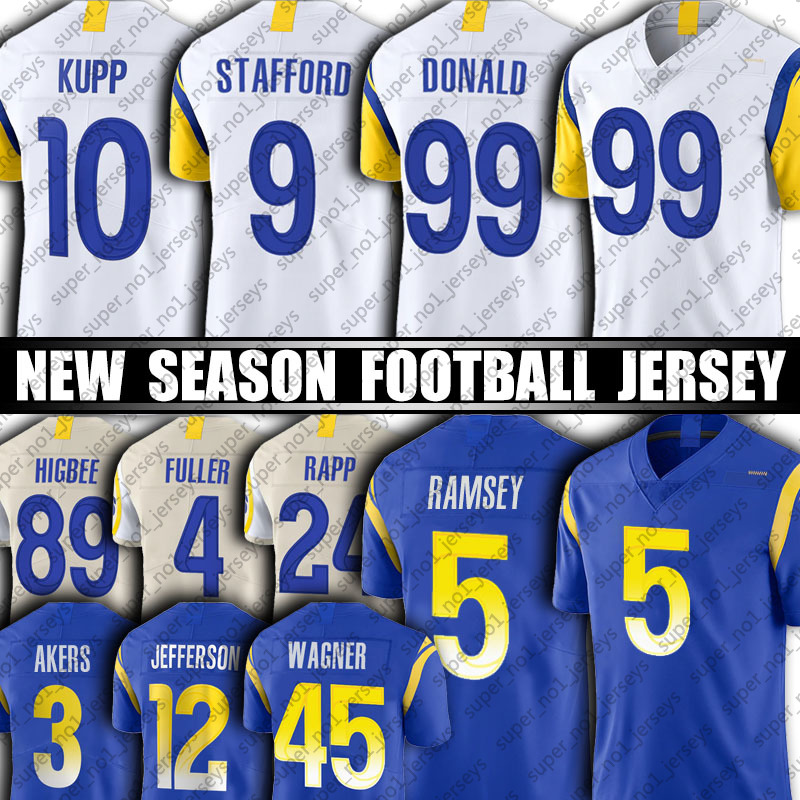 

10 Cooper Kupp Aaron Donald Jersey Football 45 Bobby Wagner 5 Jalen Ramsey Matthew Stafford Jerseys Allen Robinson Van Jefferson Tyler Higbee Matt Gay Leonard Floyd, Youth custom jersey (gy)