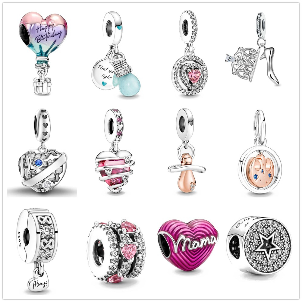 

925 Sterling Silver Dangle Charm color You are My Whole World light bulbs pendant Beads Bead Fit Pandora Charms Bracelet DIY Jewelry Accessories
