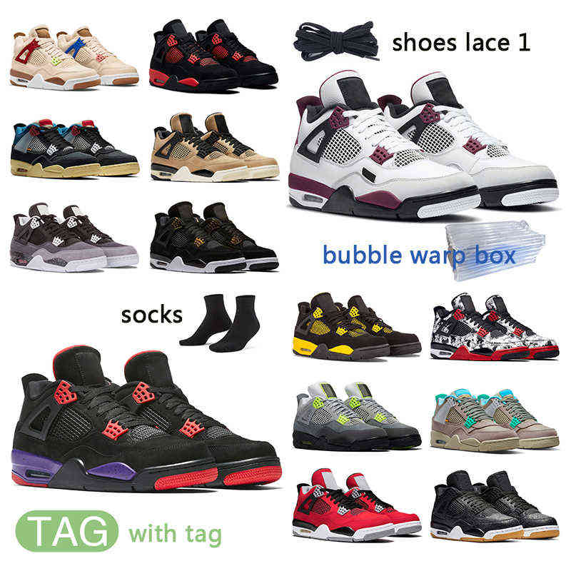 

High 4s 4 Outdoor shoes University blue white oero shimmer Black Cat Lightning Fire red bred Pure Money metallic purple green sneakers, #7