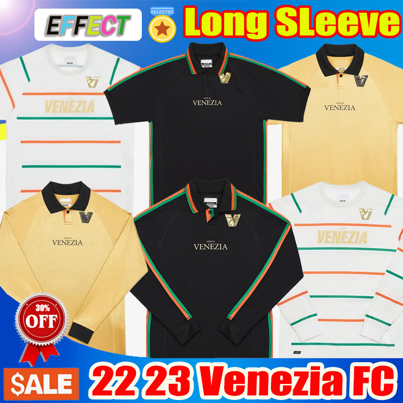 

21 22 23 Venezia FC Soccer Jerseys home Black Long Sleeve Away White Blue 4th Red 10# ARAMU 11# FORTE Venice 2021 2022 2023 BUSIO 27# Football Shirts Adukt Kids Kit Uniforms, Venezia 22-23 long sleeve white