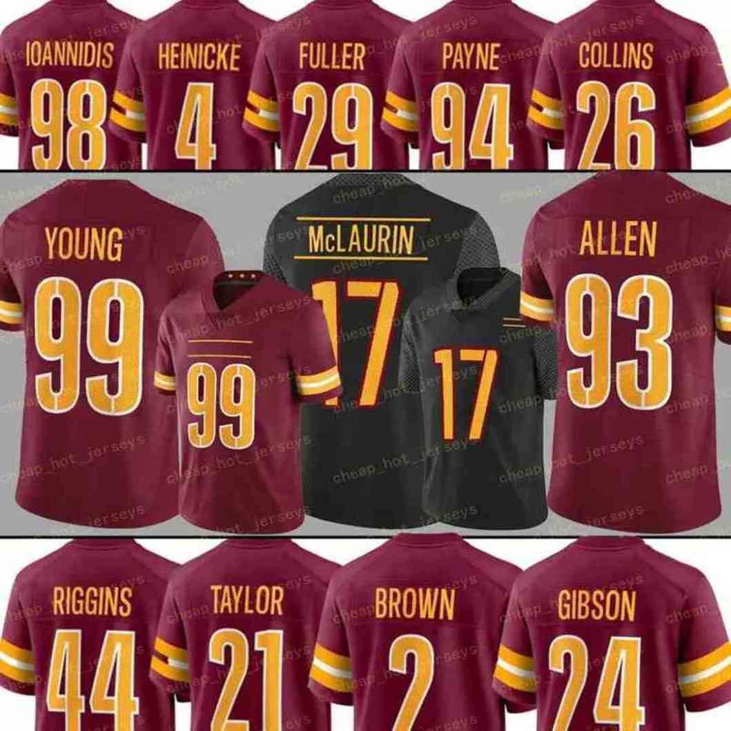 

5 Jahan Dotson 11 Carson Wentz Commanders Jersey 99 Chase Young 93 Jonathan Allen Terry McLaurin Sean Taylor Antonio Gibson Washingtons Kamren Curl Montez Sweat, Men