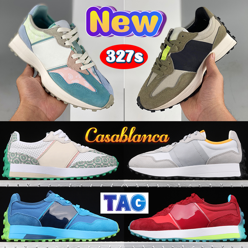 

Fashion New 327s Designer Running shoes Casablanca Rain Cloud Violet Paisley Pack Pastel Navy Mens Sneakers black grey Nightwatch Green summer orange women sneaker, #47- shoe box