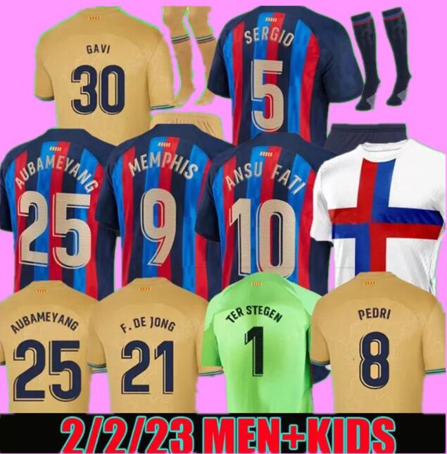 

Camisetas de football MEMPHIS PEDRI ADAMA barcelona soccer jersey KESSIE PIQUE FERRAN home away 22 23 ANSU FATI 2022 2023 F. DE JONG DEST kit shirt men kids third, 22 23 third