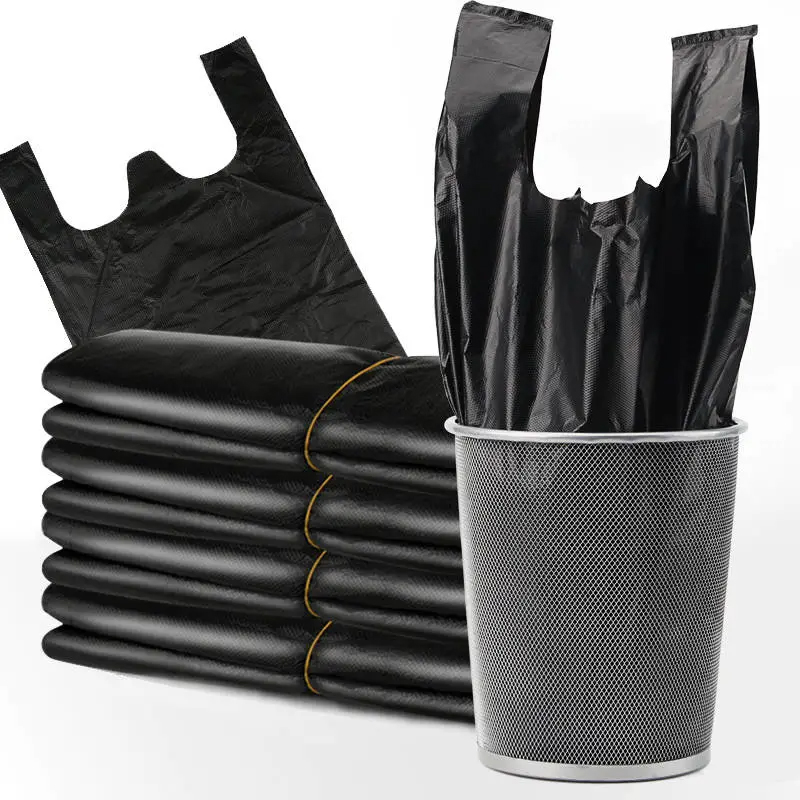 Sacos de lixo personalizados espessados ​​e grandes sacos de lixo portáteis pretos e grandes