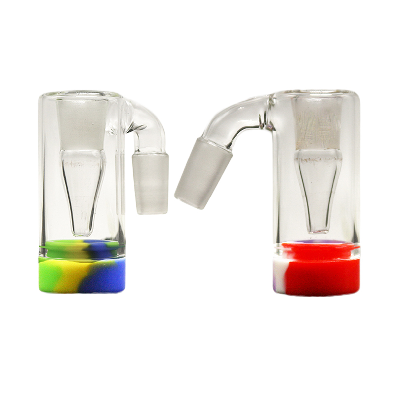 Glassvape168 Hookah Smoking Pipe Accessory 45/90 Degree Glass Ash Catcher Bowls With 14mm Male Joint Bubbler Water Perc Adaptor Silicone Containe-image-466046712