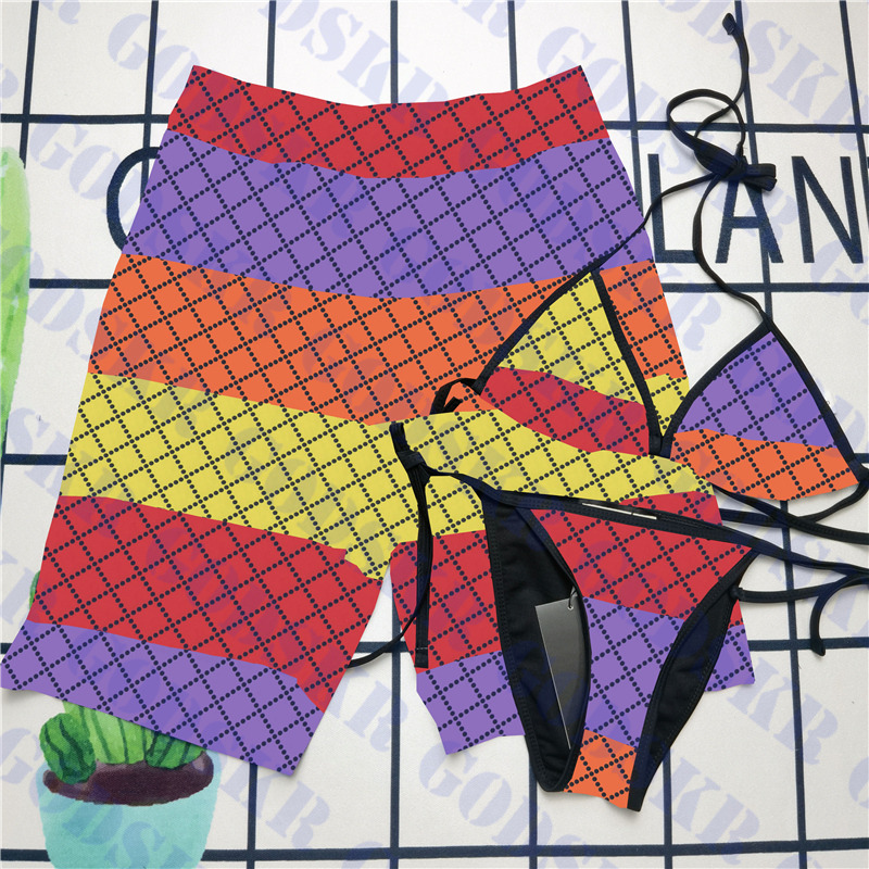 Couple Swimsuit Beach Swimwear Set Letter Print Womens Bathing Suits Textile Fashion Mens Shorts Sexy Bikini