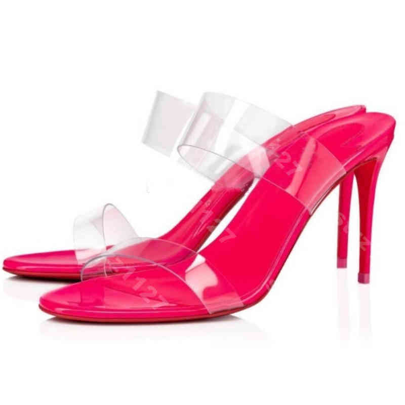 Designer parfait juste rien de pantoufles de mode sexy marques de femmes rouges mulets sandales de haute qualité talons dame pour le mariage robe