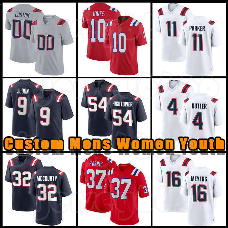 

10 Mac Jones 9 Matthew Judon DeVante Parker Football Jersey Devin McCourty Malcolm Butler Cole Strange Damien Harris Patriots Dont'a Hightower Matthew Slater Bourne, Custom youth(a g z)