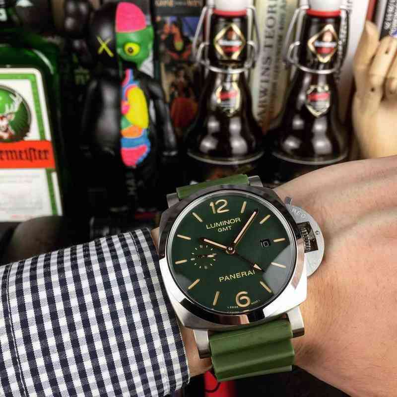 

Luxury Mechanical Movement Watch Panera Automatic Sapphire Mirror 44mm 13mm Imported Rubber band Swiss Brand Designers es Wrist, Khaki