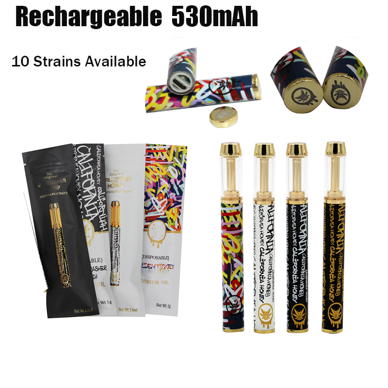 

California Honey Disposable Vape Pens E Cigarettes Ceramic Cartridges Vape Carts Atomizers Empty Thick Oil Vaporizer Screw on Tip 510 Thread Cartridge Package