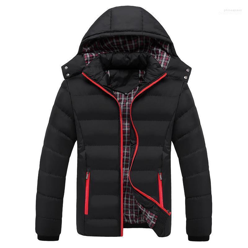 

Parka Coat Winter Thicken Jacket Men Fashion Thermal Cotton Padded Male Casual Hooded Parkas Hombre Warm Outwear 5XL Phin22, Navy blue