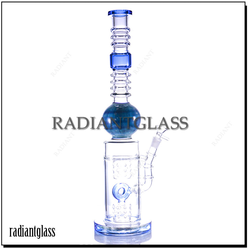 

Hookah 17.8'' tall huge Bongs spherical ball work dual swiss donut perc bong