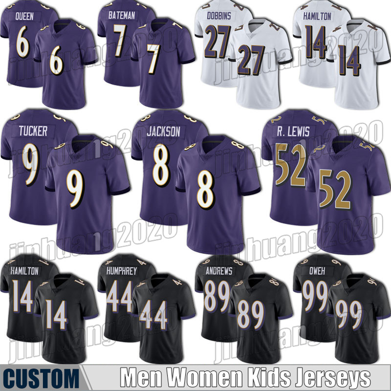 

Raven 8 Lamar Jackson Football Jersey Mark Andrews Kenyan Drake Justin Tucker Patrick Queen Jerseys Devin Duvernay Bateman R.LEWIS Humphrey Oweh Justin Houston, Man custom jersey (wy)