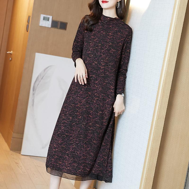 

Casual Dresses Dress 2022 Spring And Autumn Temperament Fashion Loose Thin Bottom Printing CasualCasual, Black