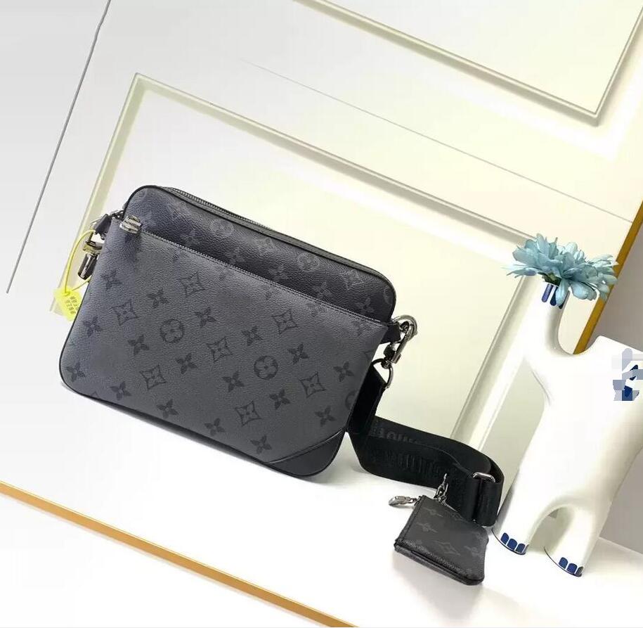 

GGs Louiseity Viutonity LVs Handbags Men Leather TRIO Messenger Bags Luxury Shoulder Bag Make up Bag Designer Handbag Tote Man's bag